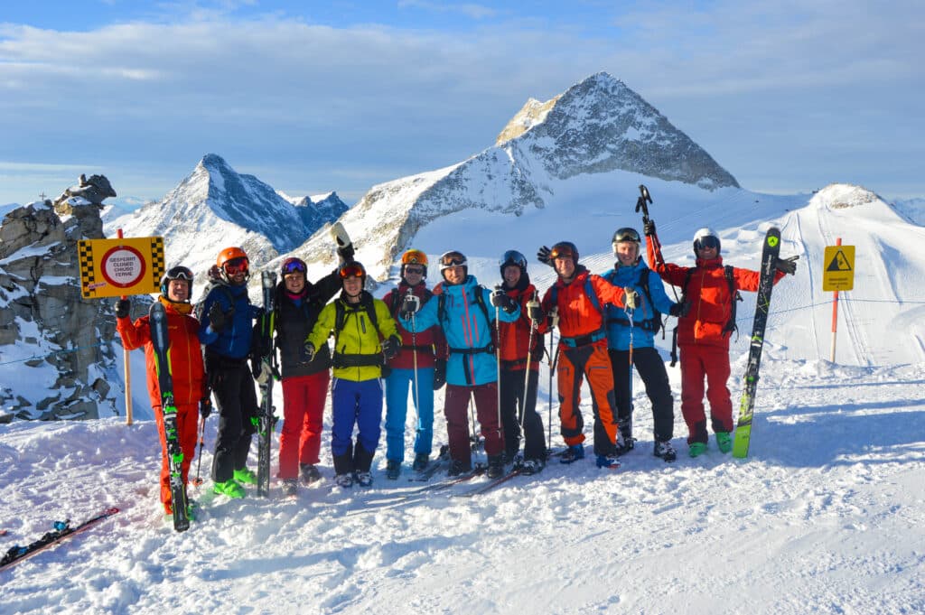 Off-piste ski en snowboard training in de Alpen