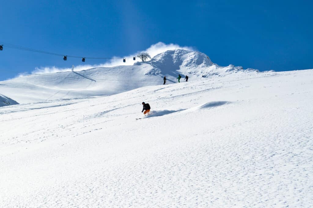 Off-piste ski en snowboard training in de Alpen