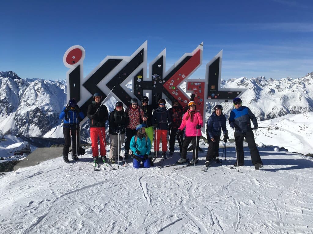 Dreiländer ski safari Ischgl groepsfoto